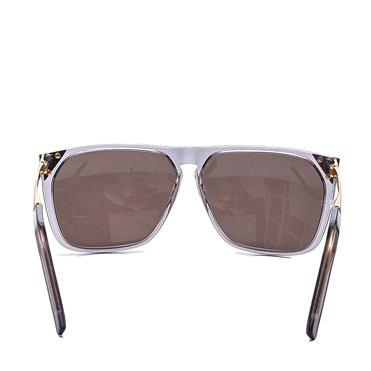 Yves Saint Laurent - Transparent Acetate Gold Tone Trimmed SL 31 Sunglasses